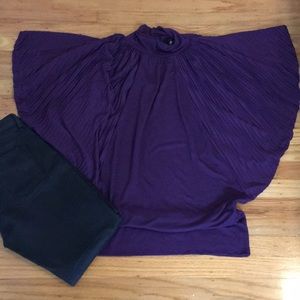 Zara purple batwing sleeve top - size small